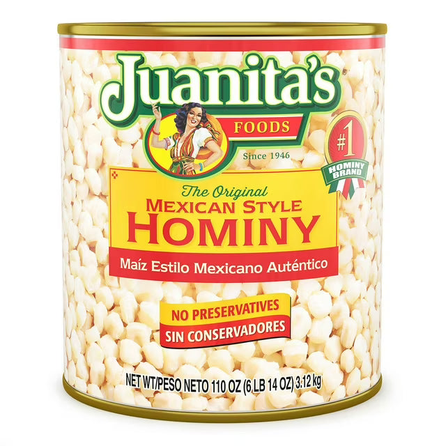 JUANITA'S HOMINY 6/10 (110 OZ)