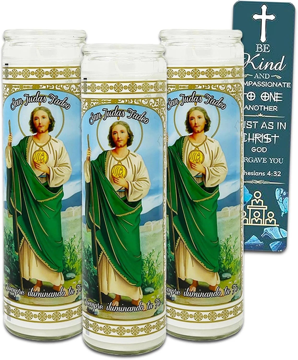 VELADORA CANDLE SAN JUDAS TADEO WHITE