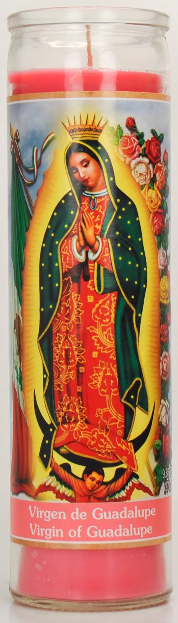 VELADORA CANDLE VIRGEN GUADALUPE PINK