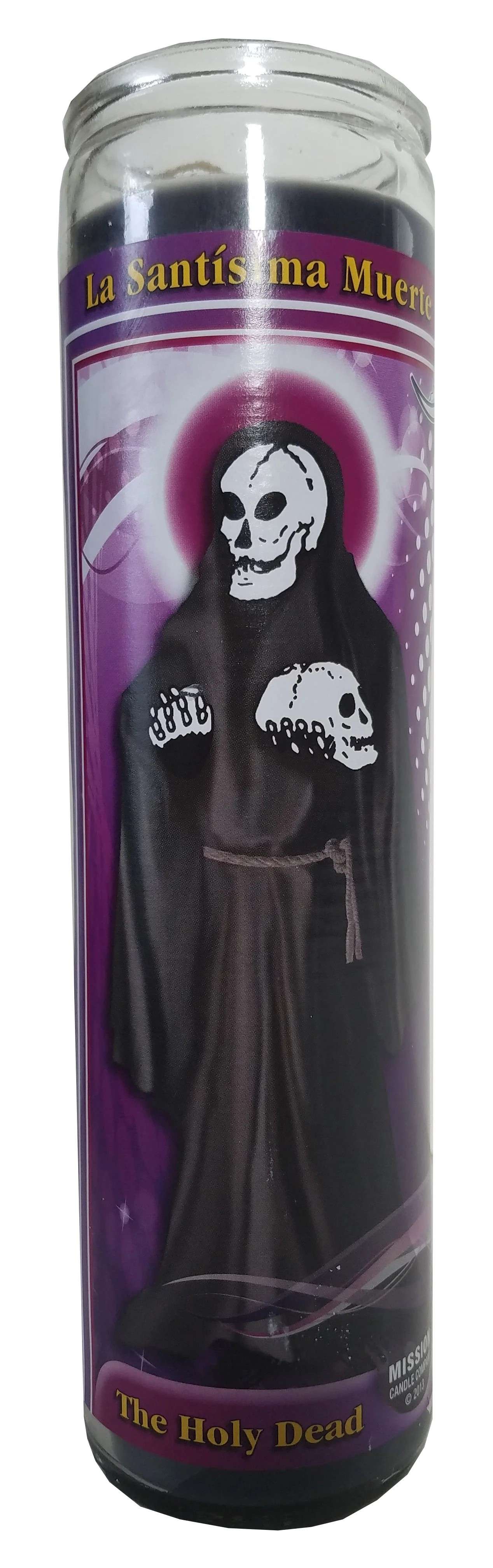 VELADORA CANDLE SANTISIMA MUERTE BLACK