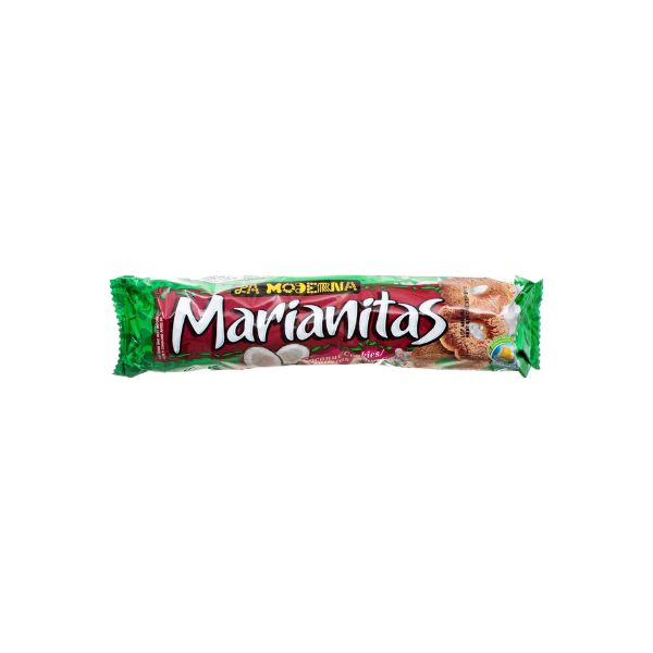 Packaged snack bar with 'Marianitas' branding on a white background