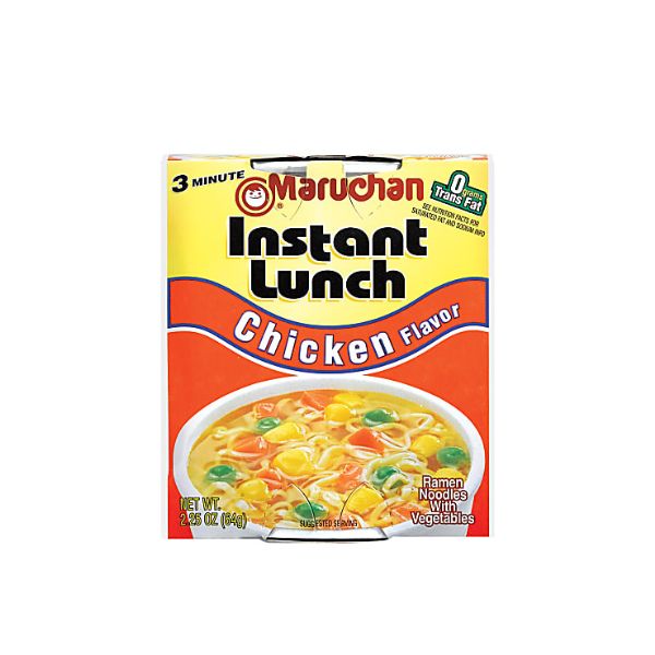 Maruchan Instant Lunch Chicken Flavor packaging on a white background